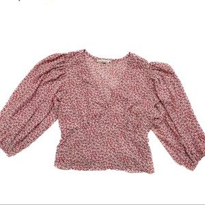NWOT Abercrombie floral vneck blouse